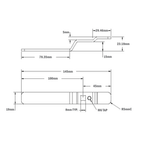 50-100-1 MODULAR SOLUTIONS HANDLE PART<br>EGRESS SAFETY HANDLE WITH INTEGRATED CAM LATCH (-5 OFFSET) W/ SET SCREW